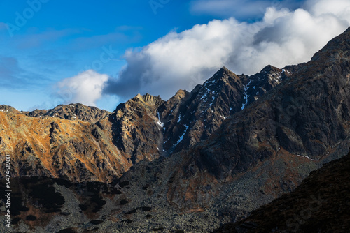 Tatry krajobraz górski jesień słońce chmury