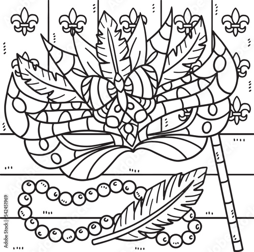 Mardi Gras Mask Coloring Page for Kids