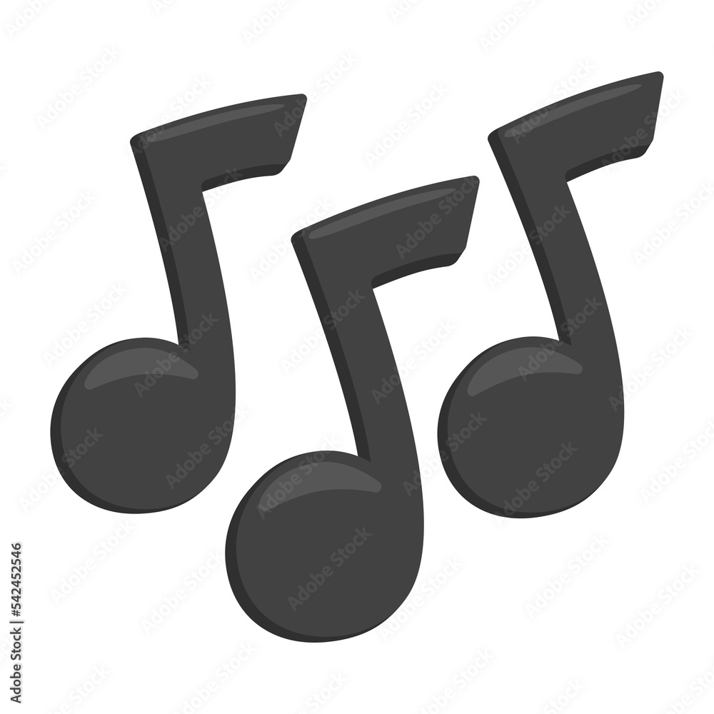 Music Notes Sign Emoji Icon Illustration. Musical Song Vector Symbol ...
