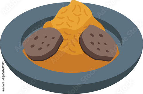 Menu pilaf icon isometric vector. Food azerbaijan. Dish holiday