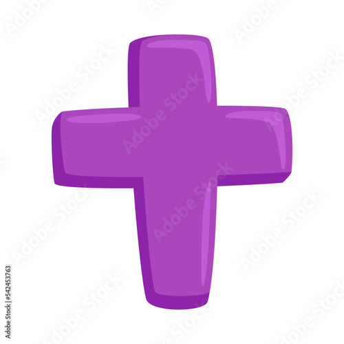 Christian Cross Sign Emoji Icon Illustration. Catholic Vector Symbol Emoticon Design Clip Art Sign Comic Style.