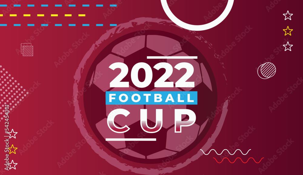 Football Match, Football Cup, Background Design Template, Vector Illustration, 2022