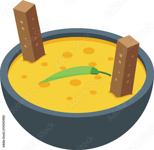 Soup bean icon isometric vector. Albania travel. Tourism country