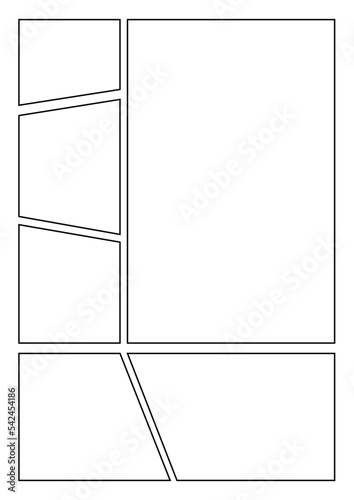 Manga storyboard layout A4 template