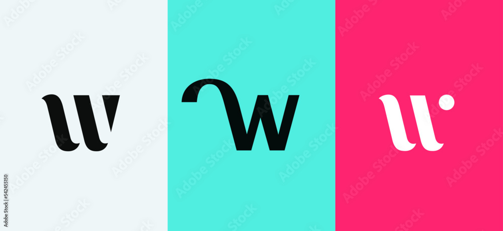 Set of letter W minimal logo icon design template elements Stock Vector ...