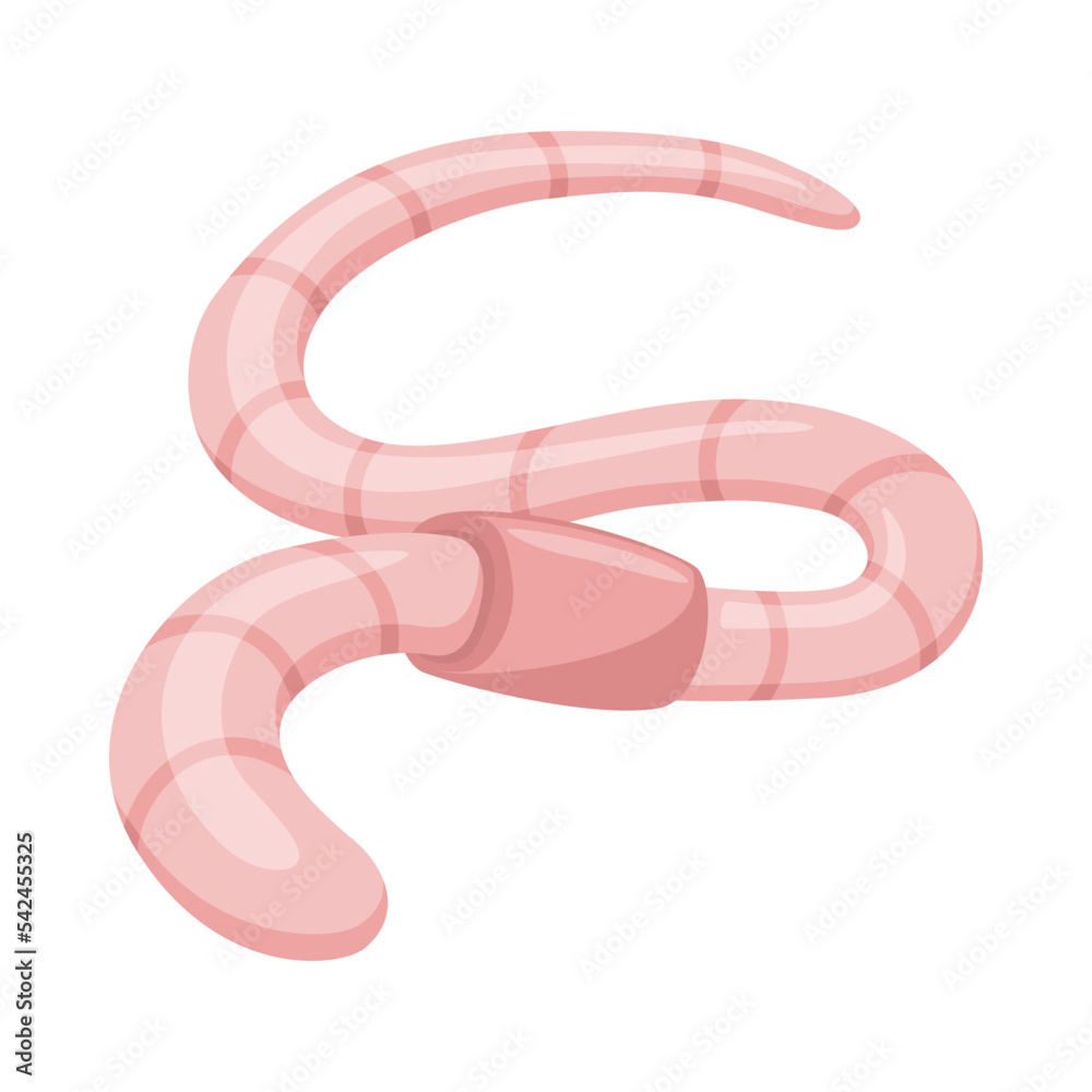 Worm Sign Emoji Icon Illustration. Earthworm Vector Symbol Emoticon