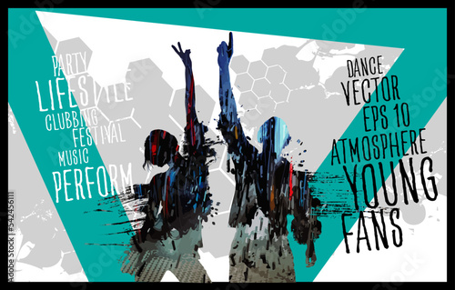 Nightlife and music festival concept. Illustration with 3d illustration ready for banner or poster