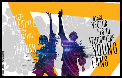 Nightlife and music festival concept. Illustration with 3d illustration ready for banner or poster