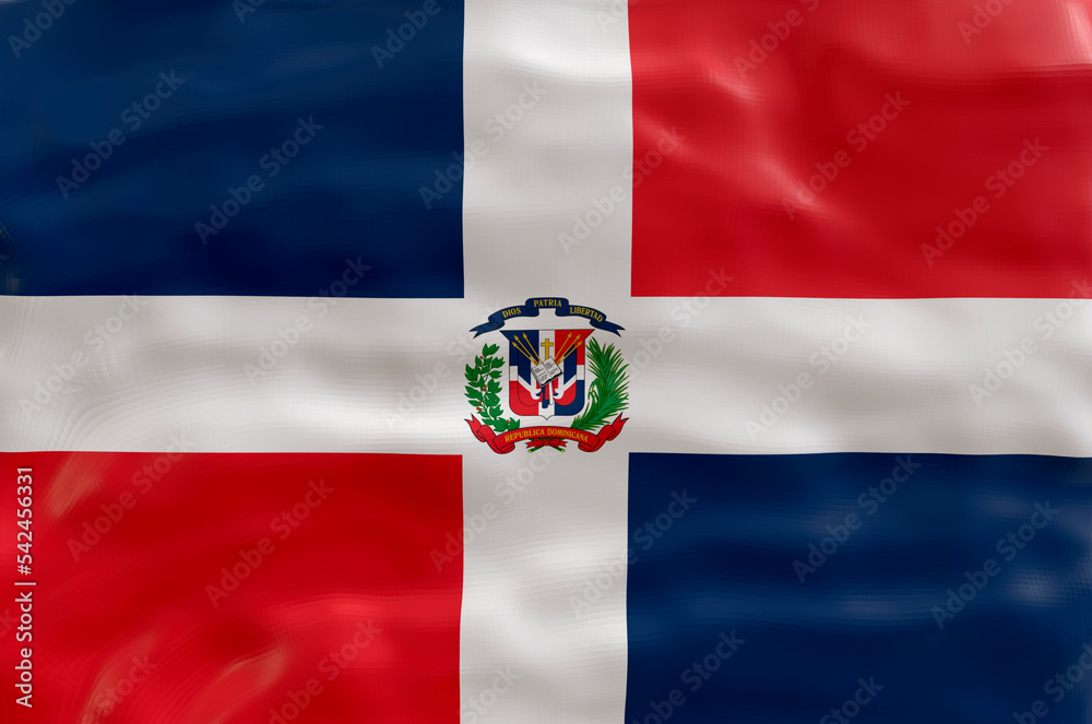 Fototapeta premium National flag of Dominican Republic. Background with flag of Dominican Republic
