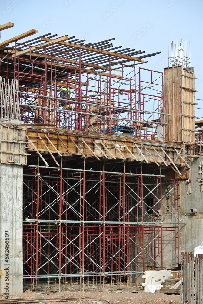 JOHOR, MALAYSIA APRIL 13, 2016 Scaffolding used as the temporary