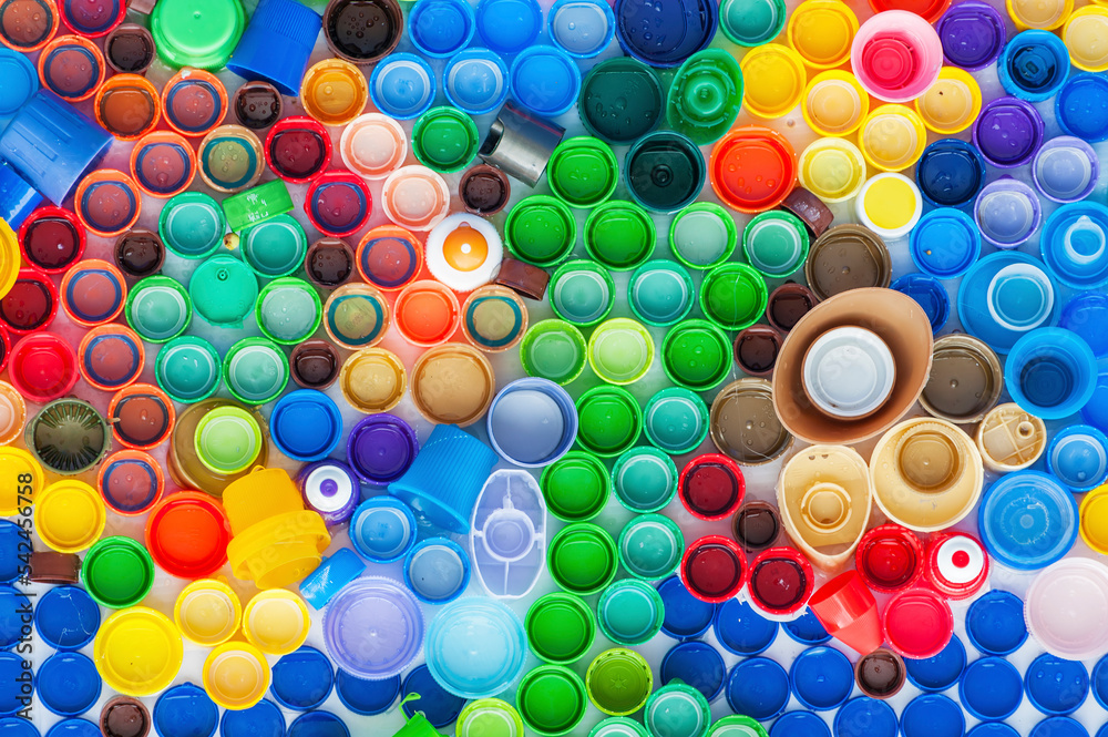 Recycled Plastic Bottle Caps. Colorful abstract background Recycled Plastic Bottle Caps. Colorful abstract background