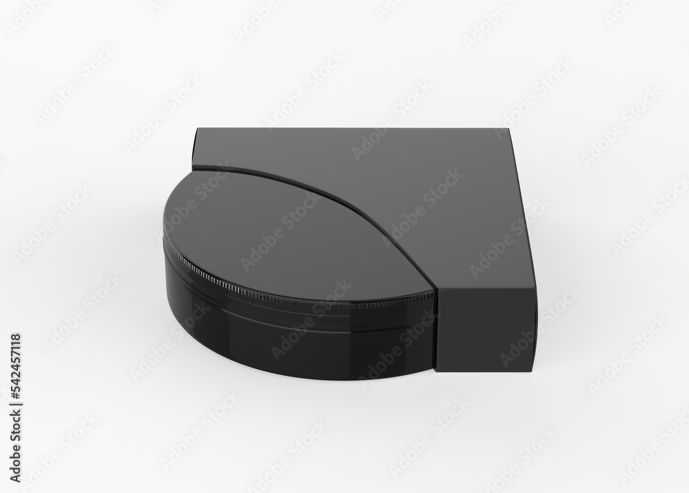 glossy jar with paper box mockup isolated on white background. 3d illustration glossy jar with paper box mockup isolated on white background. 3d illustration