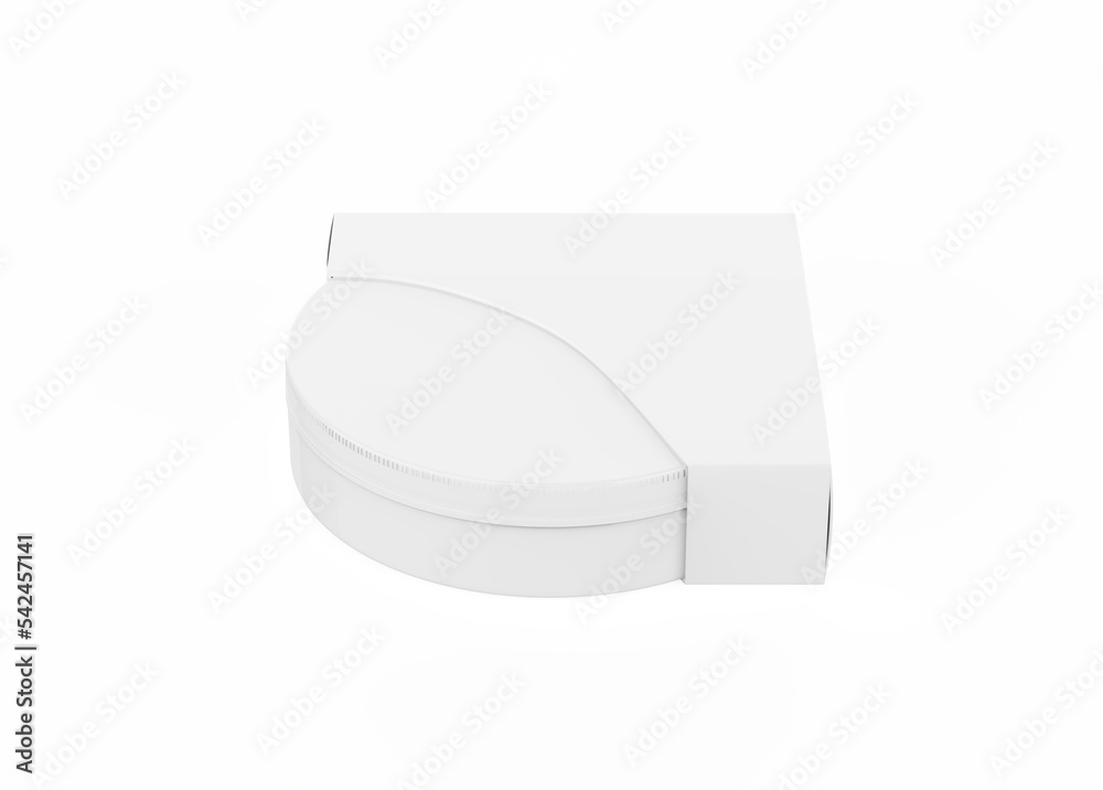 glossy jar with paper box mockup isolated on white background. 3d illustration glossy jar with paper box mockup isolated on white background. 3d illustration