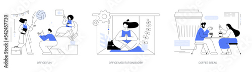 Stress management at work abstract concept vector illustrations.