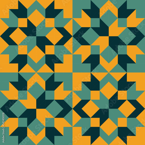 Vintage 70s color geometric seamless pattern