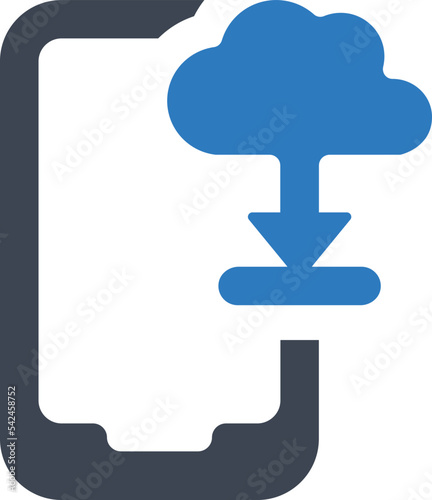 Mobile apps cloud syncing icon