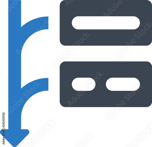 Project downward arrange icon