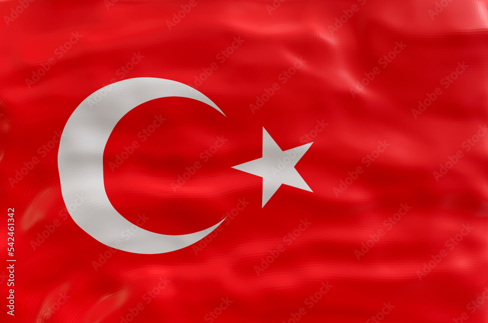 National flag  of Turkey. Background  with flag  of Turkey