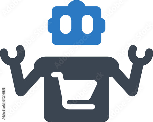 Shopping robot service icon