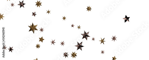 Christmas theme, golden openwork shiny snowflakes, star