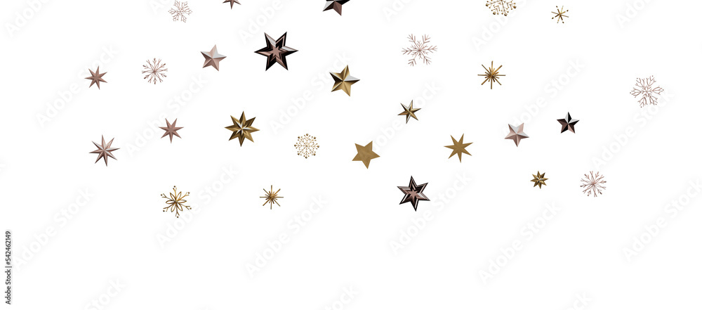 Christmas theme, golden openwork shiny snowflakes, star Christmas theme, golden openwork shiny snowflakes, star
