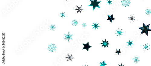 Christmas theme, golden openwork shiny snowflakes, star