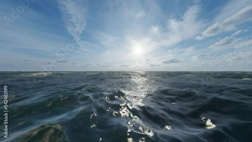 animation, sea and ocean animation, go on the sea, Wavy sea. Calm before the storm