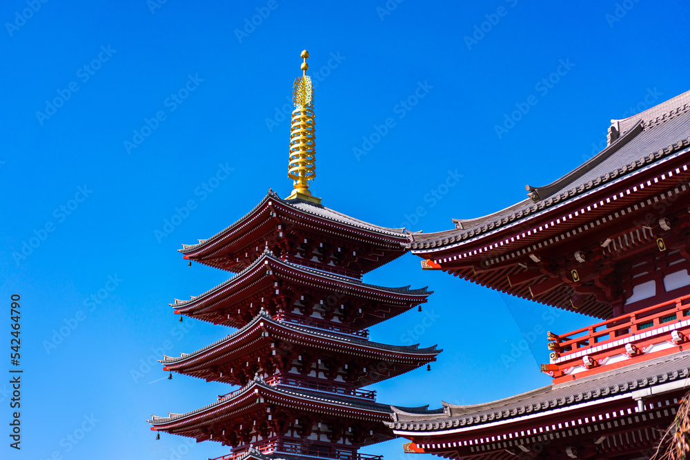 Asakusa Temple in Tokyo. Asakusa district tourist spot destination, Japan, Asia. Asian historic architecture. Sensoji Asakusa Kannon Temple - Japan landmark background Asakusa Temple in Tokyo. Asakusa district tourist spot destination, Japan, Asia. Asian historic architecture. Sensoji Asakusa Kannon Temple - Japan landmark background