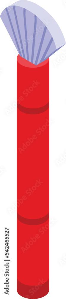 White brush icon isometric vector. Eye up. Cosmetic tool White brush icon isometric vector. Eye up. Cosmetic tool