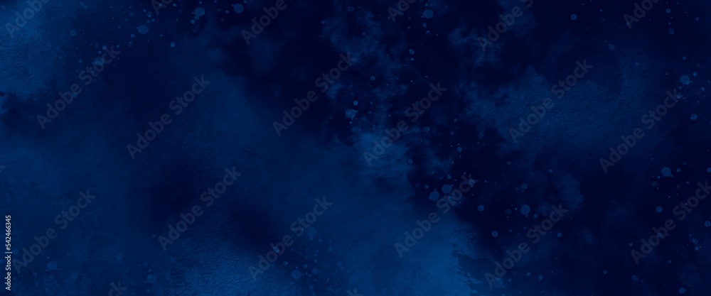 Artistic hand painted multi layered dark blue background. dark blue nebula sparkle light star universe in outer space horizontal galaxy on space. navy blue watercolor and paper texture. wash aqua Artistic hand painted multi layered dark blue background. dark blue nebula sparkle light star universe in outer space horizontal galaxy on space. navy blue watercolor and paper texture. wash aqua