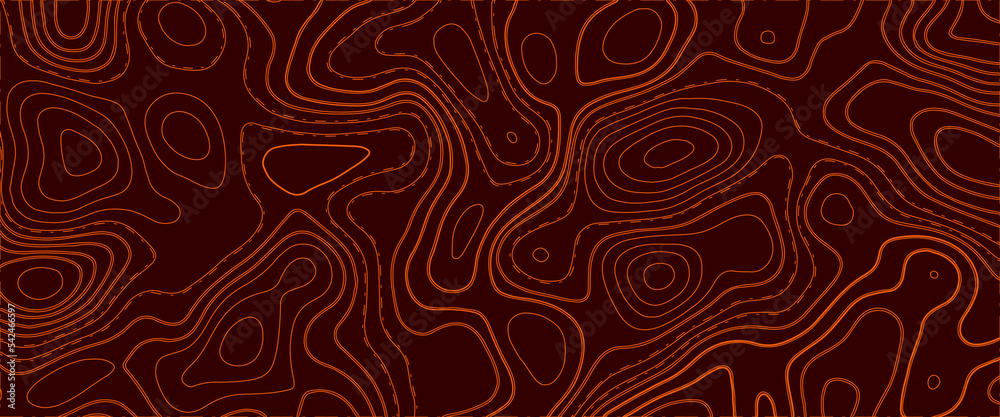 Topographic map. Abstract background with lines and circles. Red mountain contour lines. Topographic terrain. Black background with space grid Topographic background. Topographic map. Abstract background with lines and circles. Red mountain contour lines. Topographic terrain. Black background with space grid Topographic background.