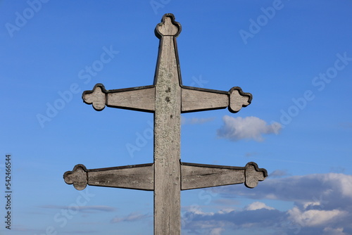 Blick auf das Caravaca Kreuz oberhalb von Kloster Kirchberg im Schwarzwald	 photo