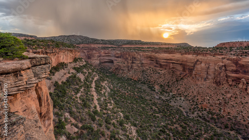 Morning light at Colorado National Monument in Grand Junction, Colorado- Otto's Trail overlook  of Monument Canyon photo