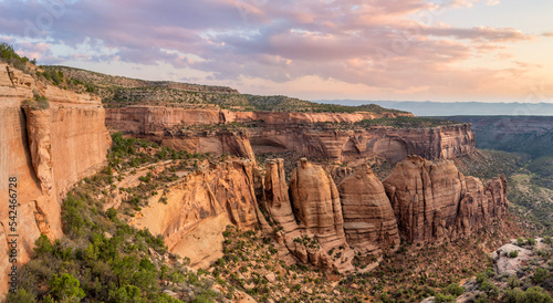 Morning light at Colorado National Monument in Grand Junction, Colorado- view of the Coke Ovens from Artists Point View photo