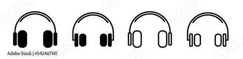 Headphone icon. Listen to music with headphones symbol. Vector sign.