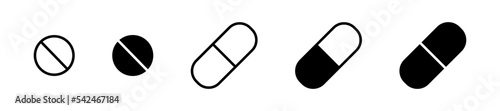 Pill icon. Medical tablet symbol. Vector sign.