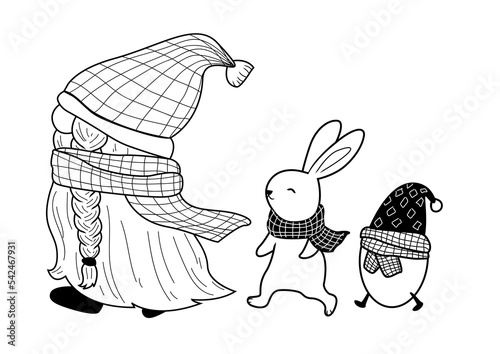 Easter family characters Line Art 01 photo