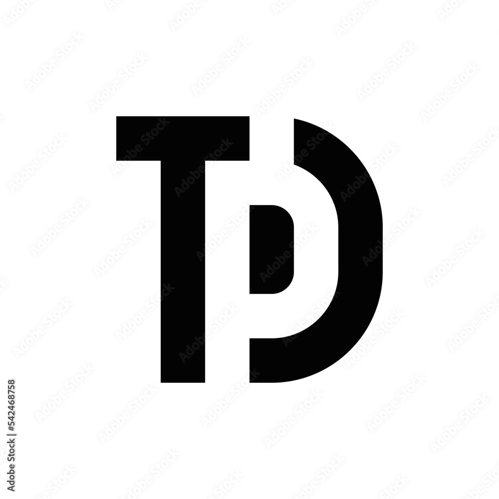 Fototapeta premium Abstract TDP initials monogram logo design, icon for business, template, simple, elegant
