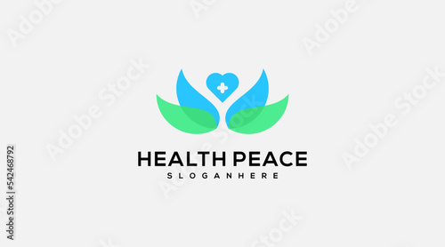 health peace cross logo design vector illustration