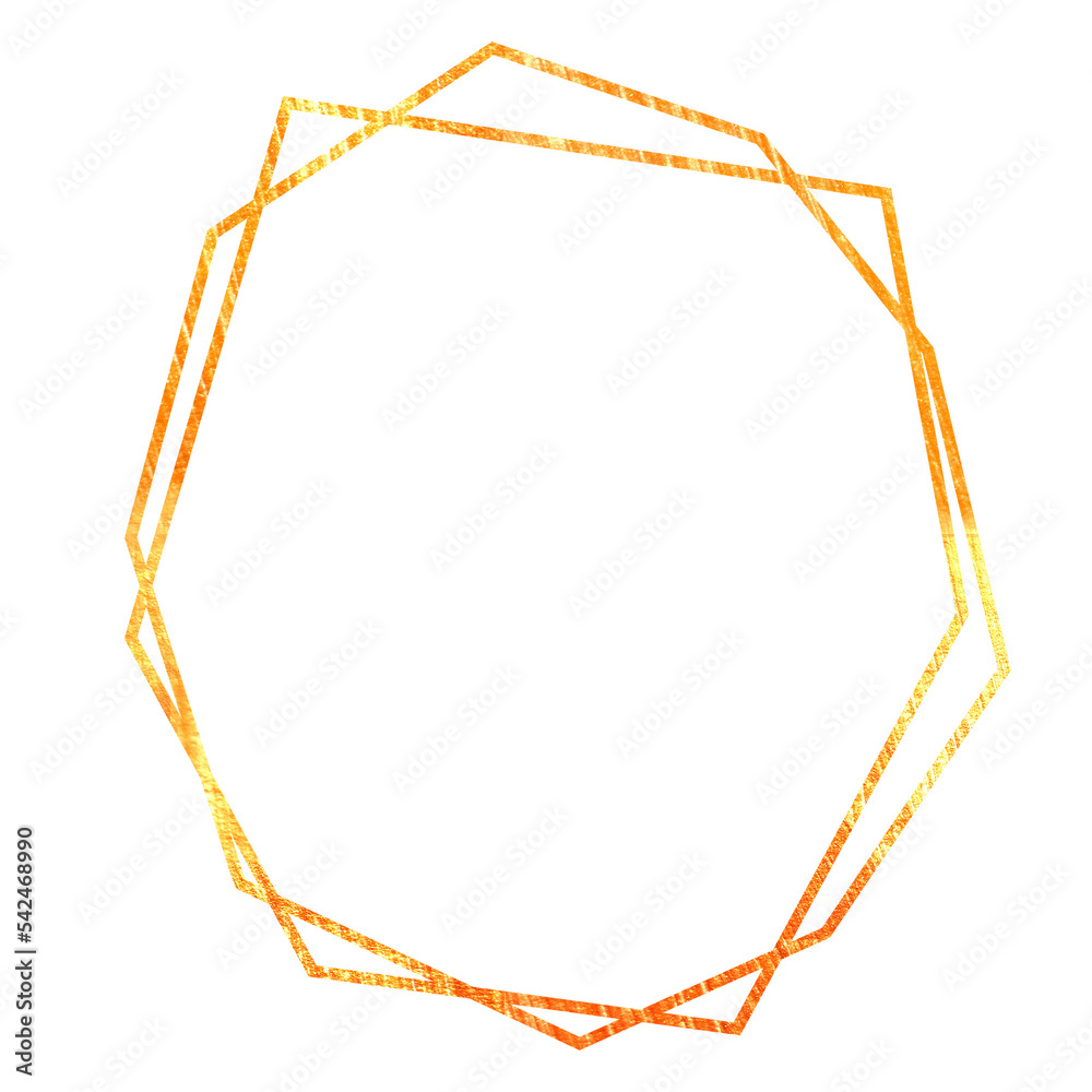 Geometry Png Design Abstract gold frame, geometry png, design element for invitations, logos, social ...