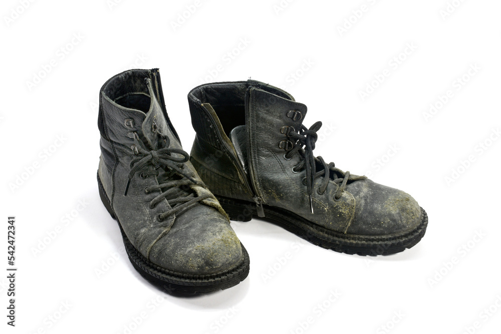 Old army shoes , mountain mouldy boots 