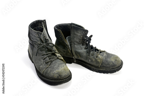 Old army shoes , mountain mouldy boots 