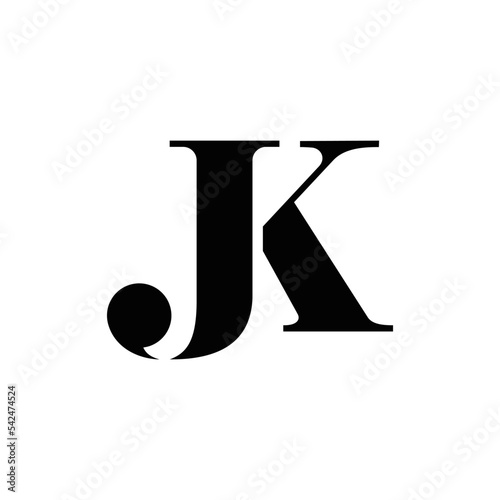 Abstract JK initials monogram logo design, icon for business, template, simple, elegant