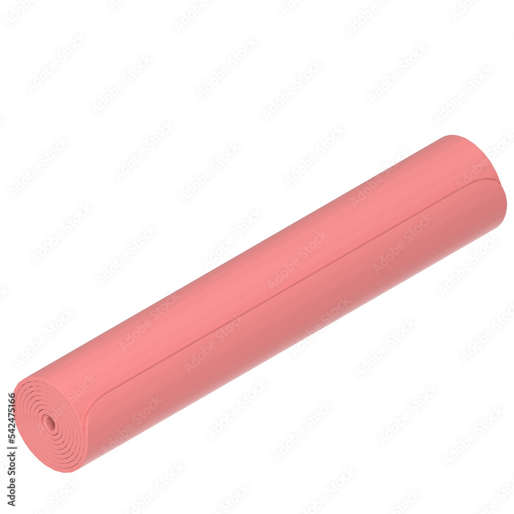 3d rendering illustration of a rolled yoga mat 3d rendering illustration of a rolled yoga mat