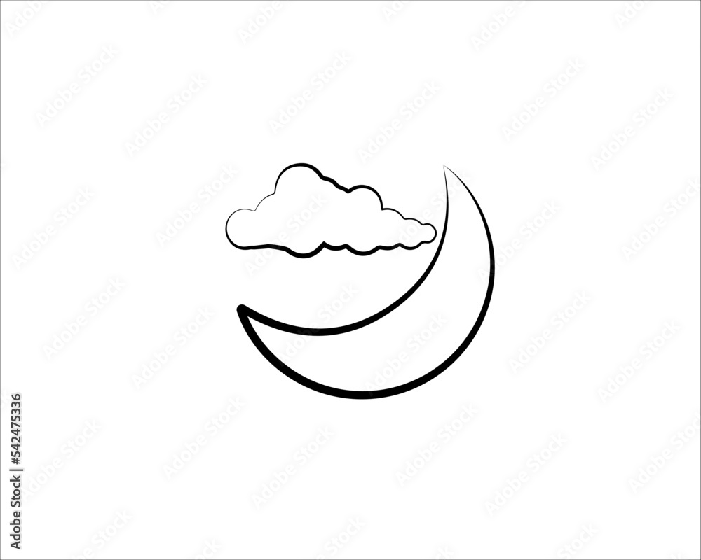 Cloud moon icon, illustration isolated vector sign symbol Cloud moon icon, illustration isolated vector sign symbol