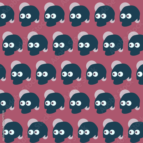 simple vector pattern skull with red background 