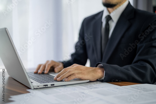 Business man using computer working in office