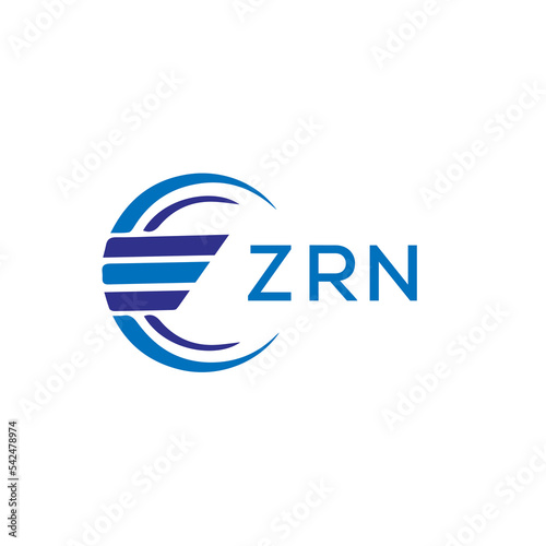 ZRN letter logo. ZRN blue image on white background. ZRN vector logo design for entrepreneur and business. ZRN best icon. photo