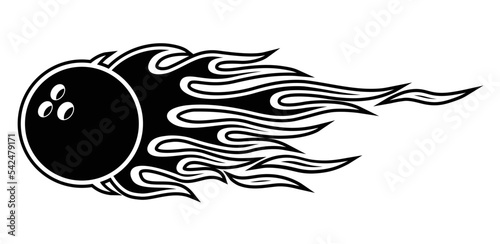 Bowling ball in burning fire flames vector image car sticker motorcycle truck decal