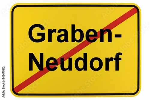 Illustration eines Ortsschildes der Gemeinde Graben-Neudorf in Baden-Württemberg photo